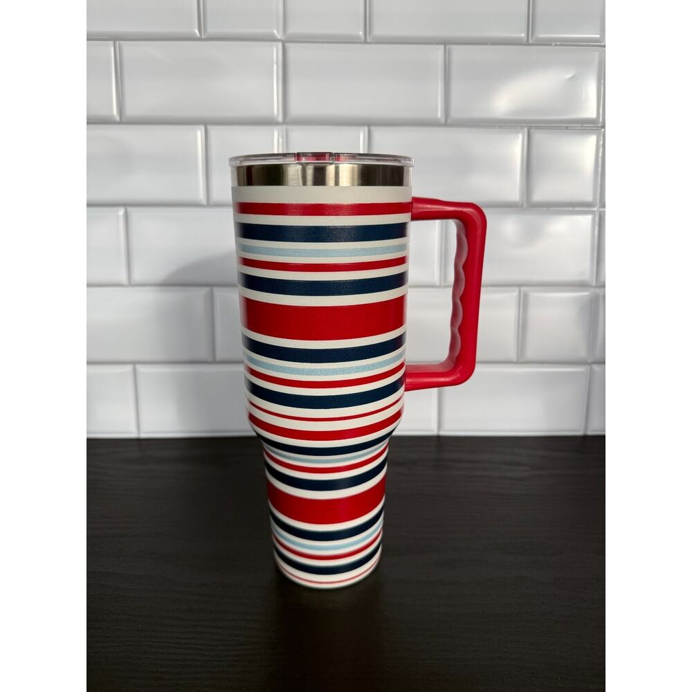 Ashland 40oz Stainless Steel Insulated Tumbler - Red/White/Blue Stripe NEW